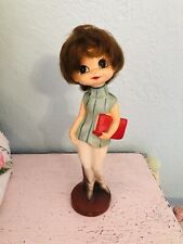 Vintage Big Eyed Girl Figurine Keane Cortendorf Kitsch Kawaii Doll picture