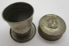 Vintage Metal Collapsing Travel Cup Ornate Fancy Lady picture