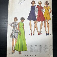 Vintage 1970s Butterick 3041 Inverted V Boho Disco Dress Sewing Pattern 12 UNCUT picture