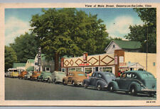 View Of Main Street Geneva On The Lake Ohio OH 1940s Postcard Maple Manor Hotel picture
