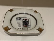 Nassau Gold Rimmed Royal Flush Clubs Collectible ￼Vintage Ashtray picture