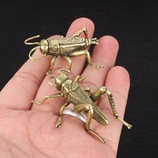 1 Pair Brass Cricket Figurine Small Statue Home Ornament Animal Figurines Gift picture