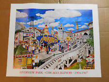 Riverview Park of Chicago Vintage Poster - 30x24 - Retro Art - Amusement/Fair picture