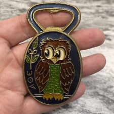 Vintage AOE Greece bronze Owl Bottle Opener picture