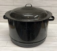 Vintage Black Enamel Speckled Stock Canning Lobster Pot 10