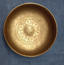 Beautiful Etched Solid Brass Bowl Tibetan Singing Bowl?  Beautiful Sound picture