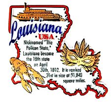 Louisiana The Pelican State Outline Montage Fridge Magnet picture