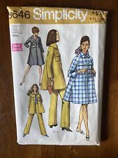 Uncut 1960s Vintage Simplicity Sewing Pattern  8646 Misses Coat & Pants Size 16  picture