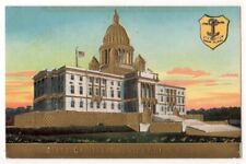 Providence Rhode Island c1910 State Capitol Building, State Seal, gold highlight picture