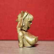 Brass Beauty Girl Statue Egypt Queen Figurines Miniatures Body Art picture