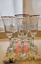 Circleware (Lot Of 6) Champagne Flutes With Gold Rim Great Condition $90 Value picture