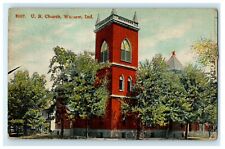 1912 Outside View of U.B. Church Warsaw Indiana IN Antique Postcard picture