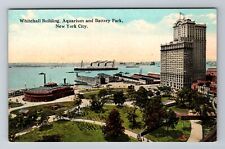 New York City NY, Aquarium and Battery Park, Antique Vintage Souvenir Postcard picture