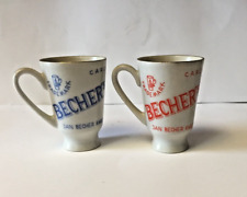 2 Vintage Becher's Liqueur Carlsbad Czechoslovakia Shot Glass Cups  picture