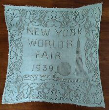 1939 New York World's Fair Hankie Light Green Handkerchief Trylon & Perisphere picture