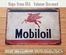 Retro Mobil Sign Mobiloil Mobil Gas Station Sign Exxon Metal Sign Auto Shop Sign picture