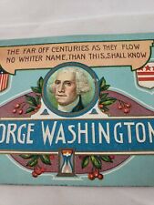 C 1910 George Washington Portrait Poem Torches Shields Birthday Postcard picture