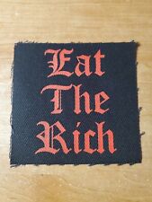 EAT THE RICH Anarchist Canvas CLOTH Jacket PATCH Sew-on/Pin-on Big Tech Punk picture