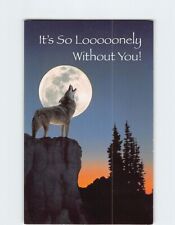Postcard It's so Lonely Without You Howling Wolf Full Moon USA North America picture