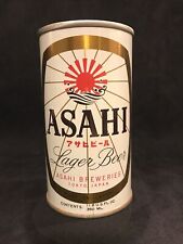 Vintage ASAHI Lager Beer Can 12oz Steel Bottom Opened Beer Can 12 oz Tokyo Japan picture