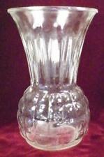 Depression Glass Vase Waffle Rib Clear Ruffled Top Large Vintage Nice Condition picture