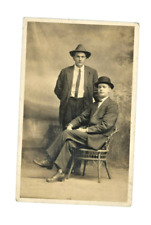 Vintage Postcard   RPPC 2 MEN IN HATS PORTRAIT picture