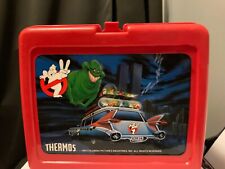 Vintage real Ghostbusters 2 lunchbox with thermos-Twin Towers in background 1989 picture