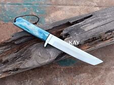 Tactical Japanese Style Custom Handmade Full Tang Fixed Blade Tanto Knife picture