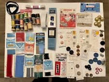 Vintage Sewing Lot - Thread , Snaps , Zipper, Buttons , Binding, -Estate Find picture
