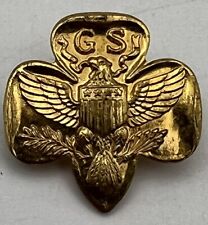 Vintage 1940s GS Girl Scouts Trefoil Eagle Emblem Insignia Membership Pin A24 picture