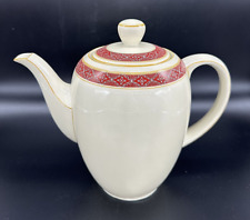 Seltmann Weiden Bavaria Hollywood Regency Red Teapot Porcelain White Vtg EUC picture