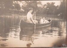 Old Photo Snapshot Women Riding On Boat In The River #5 Z21 picture