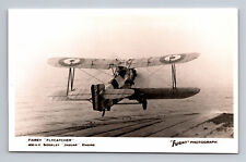 RPPC RAF RN Fairey Flycatcher Carrier Fighter Biplane FLIGHT Photograph Postcard picture