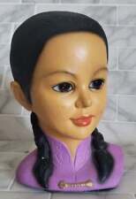 Lego Vintage Asian Lady Head Bust Long Braids Hair Made In Japan W/ Original Sti picture