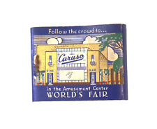 Vintage 1939 World's Fair Caruso Restaurants Full Matchbook Unstruck picture