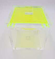 Rare Tinsley Mortimer Clear Neon Green Lucite Ice Bucket Limited Ed NOS 2000s picture
