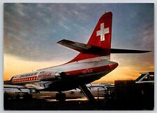 Airplane Postcard SwissAir Airways Airlines Caravelle HB-ICZ Zurich Airport GG12 picture