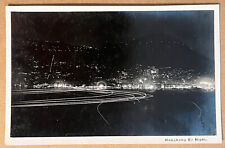 Hong Kong Night View City Lights China Antique Vintage RPPC Real Photo Postcard picture