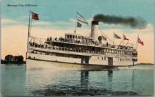 Vintage 1910s Great Lakes Ship Postcard Steamer 