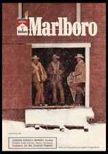 1988 Marlboro Reds-cigarette print ad/mini poster-Cowboy Hat men stable 1980s picture