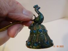 Vintage Cloisonné Brass Enamel Peacock Candle Snuffer Blue/Turquoise W/ Handle picture