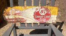 Vintage Original B1 Soda Flying Bottle Cap Embossed Tin Sign - Great Patina picture