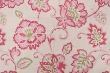Anna French for Scalamandre  2  XWIDE DRAPES THIBAUT Raspberry on Cream Linen picture