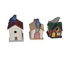 Lot of 3 Vintage Lenox Miniature Bird Houses Lot #4 Retired Collectible Houses picture