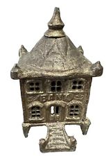 Cast Iron Pagoda Bank English 1905 Very Rare All Original Antique 5” Tall picture