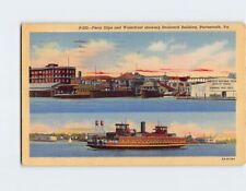 Postcard Ferry Slips & Waterfront Seaboard Building Portsmouth Virginia USA picture