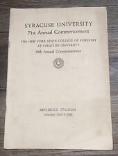 Syracuse University 71st Annual Commencement June 8th, 1942 picture