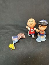 Lot 3 Vintage Charlie Brown Lucy Woodstock Racing Christmas Ornament Hallmark picture