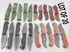 20 pieces Damascus steel steel skinning knives with leather sheath UM-5012 picture