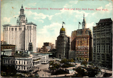 Vintage C. 1910's Newspaper Row City Hall Park New York City NY Postcard picture